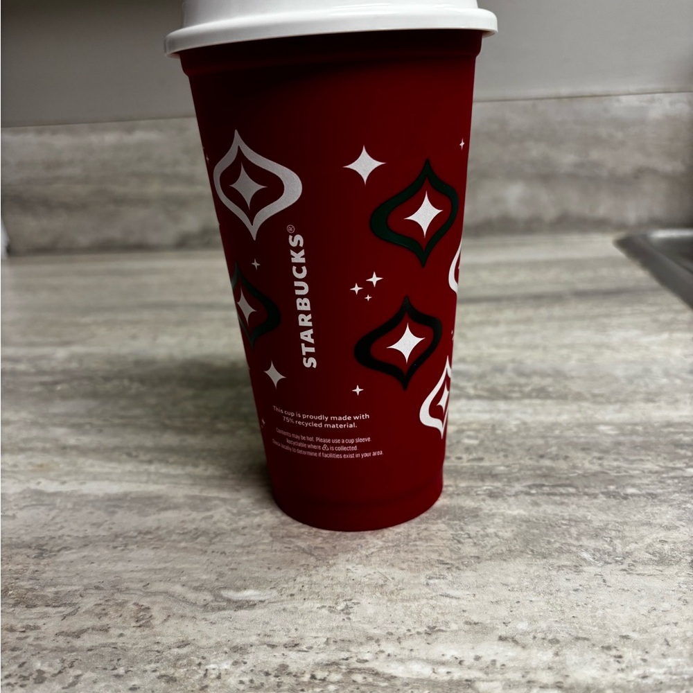 Starbucks Red and White Festive Cup - Picture 3 of 3